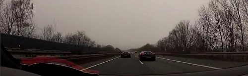 Two Gallardos Duke it Out on Autobahn