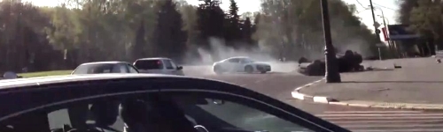 Russian R8 Driver Crashes into Local Lada