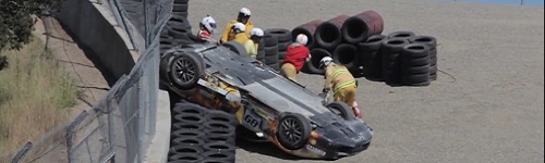 Ferrari 458 Crashes on the Corkscrew, Flips at Laguna Seca