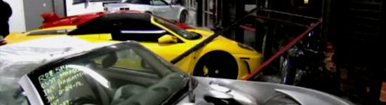 Crash Damages Ferrari F430, Lamborghini, And TVR Tuscan S