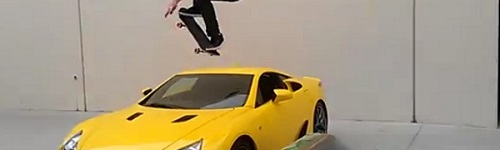 Legendary Skateboarder Tony Hawk Jumps a Lexus LFA