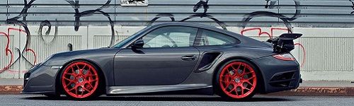 Brushed Red Hot: Porsche 997 Turbo Sporting HRE Wheels