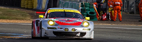 Porsches on the Track at the 24 Hours of Le Mans