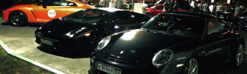 4-Way Supercar Street Race: UGR Gallardo vs 9ff GT2 vs AMS GT-R vs Boostlogic GT-R