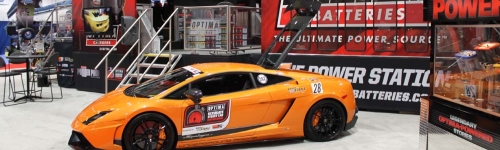 UGR’s Record Setting Gallardo Stops at Optima Batteries Booth
