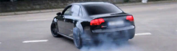 Audi RS 4 Smoking its Tires