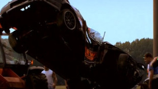 Drift Car Gives Lamp Post a Hug