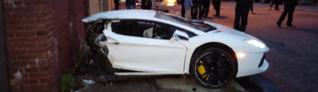 Lamborghini Aventador Ripped in Half in Brooklyn