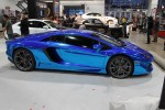 SEMA 2013: Blue Chrome Lamborghini Aventador in the Seibon Carbon Booth