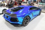 SEMA 2013: Blue Chrome Lamborghini Aventador in the Seibon Carbon Booth
