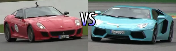Lamborghini Aventador vs Ferrari 599 GTO