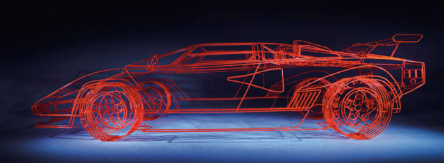 The Wireframe Lamborghini Countach by Benedict Radcliffe