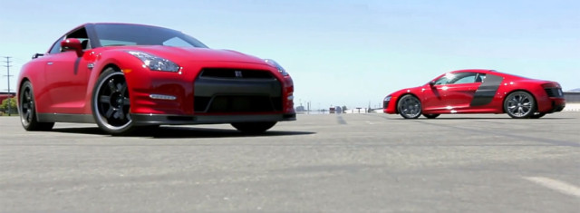 2014 Nissan GT-R Track Pack vs 2014 Audi R8 V-10 Plus