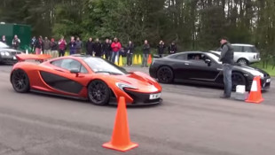 850hp Litchfield Nissan GT-R and McLaren P1 Drag Race Heads-Up
