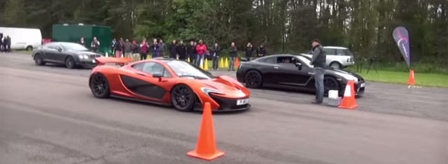 850hp Litchfield Nissan GT-R and McLaren P1 Drag Race Heads-Up