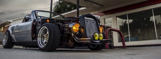 Sick Speed: See a Righteous Rat Rod Mazda Miata with a Ford Boss 302 V8 Engine (Video)