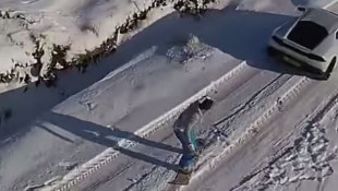 Watch a Lamborghini Pull a Snowboarder