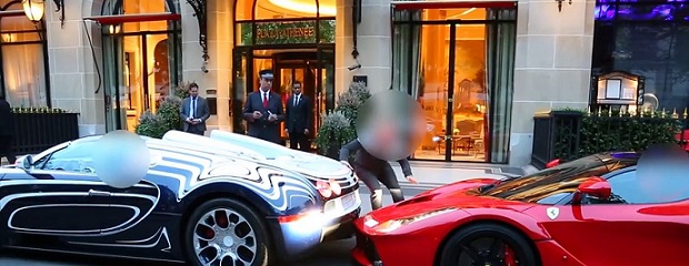LaFerrari Gets Hit by Veyron Grand Sport L’Or Blanc in Paris