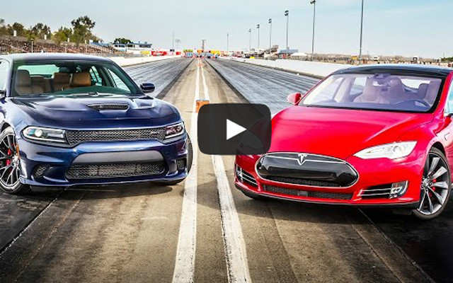 Dodge Charger Hellcat versus Tesla Model S P85D