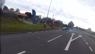 Asshat Mitsubishi Evo Owner Almost Wipes Out Biker