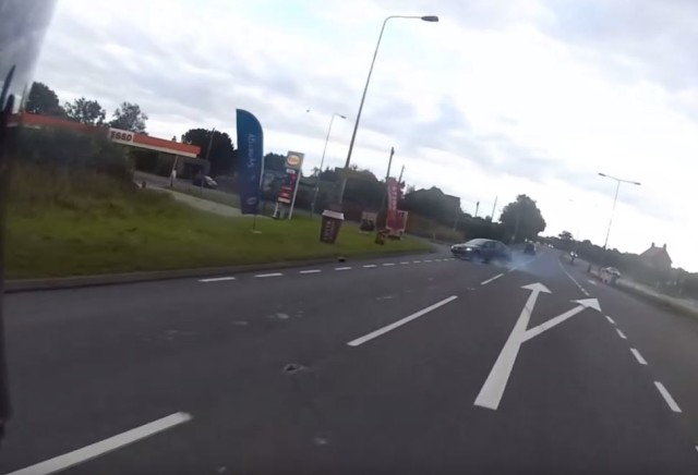 Asshat Mitsubishi Evo Owner Almost Wipes Out Biker