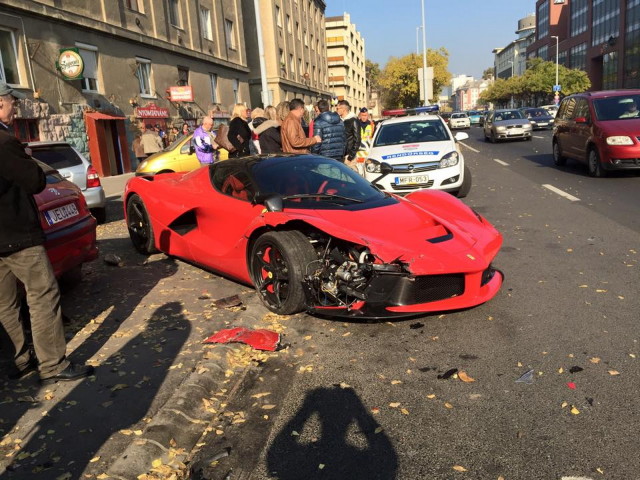 VIDEO UPDATE Suicidal Ferrari LaFerrari Bashed in Budapest