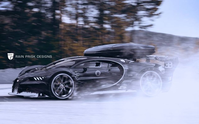 Bugatti Chiron Gets Ski Covered Rendering