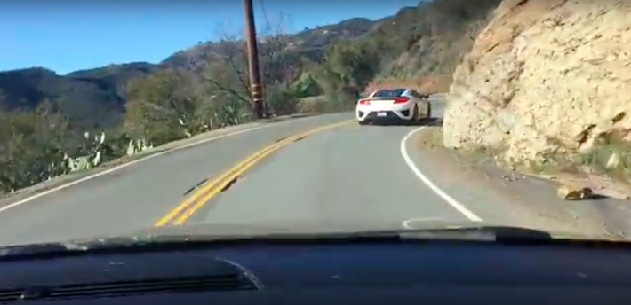 Idiot in Audi RS4 Chases Down Acura NSX Test Mule