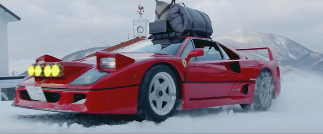 Someone Went Camping in the Snow – with a Ferrari F40