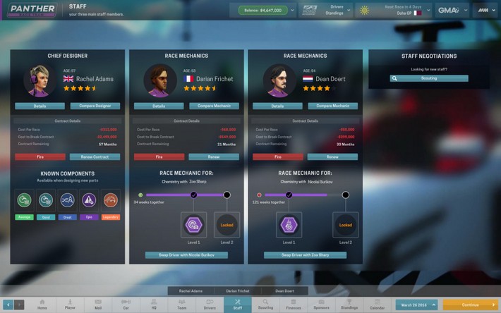SEGA Motorsport Manager team members