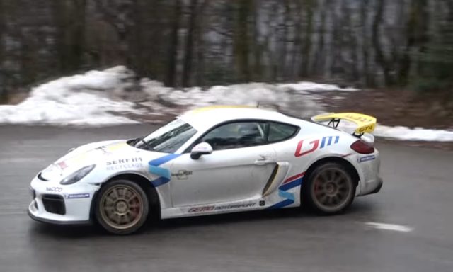 6speedonline.com Porsche Cayman GT4 rally car video drifting