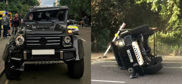 BRABUS G500 4×4² Collides With Prius and Gets Owned