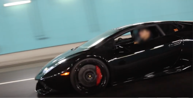 Turbo Lamborghini Huracán in a street race.