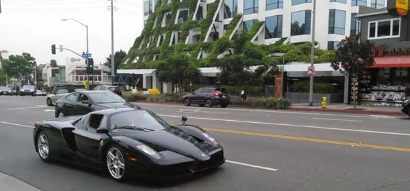 Back in Black: Ferrari Enzo is a Rockstar on Sunset Strip