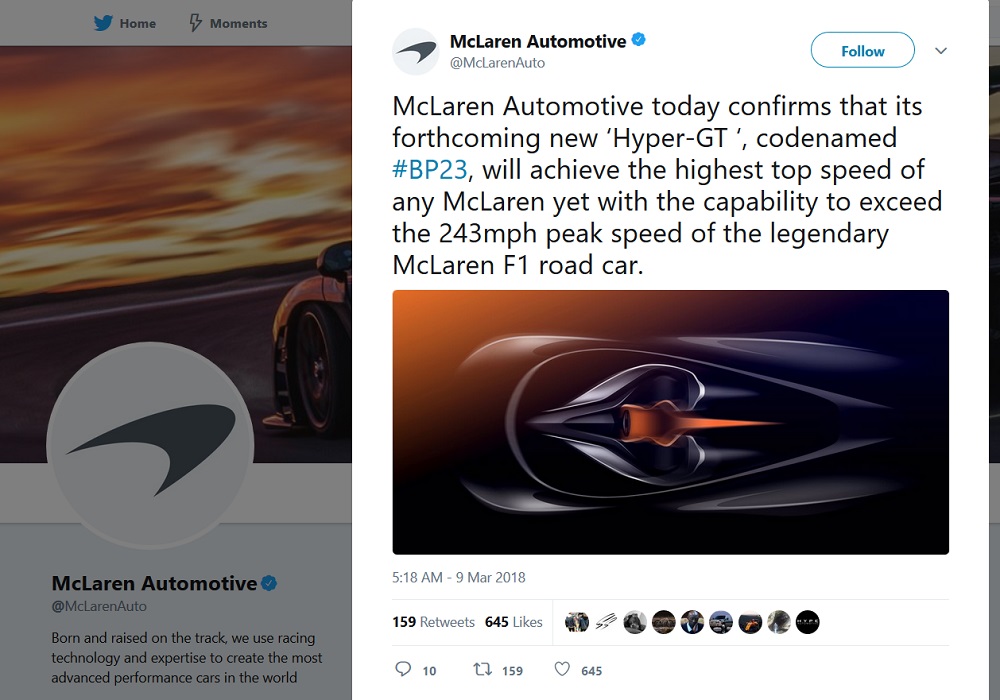 6SpeedOnline.com McLaren BP23 Hypercar News