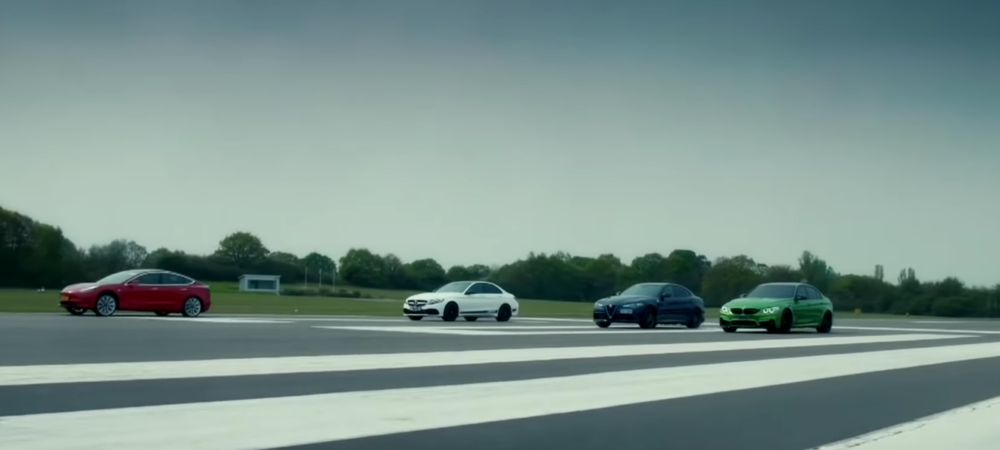 tesla model 3 drag race