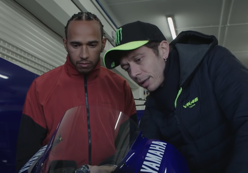 Lewis Hamilton and Valentino Rossi
