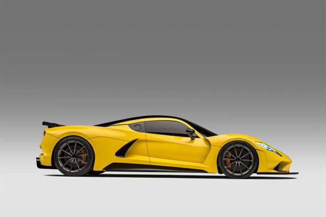 Hennessey Venom F5 Twin Turbo 6.6 Liter V8 1,800 horsepower 300 MPH top speed side view