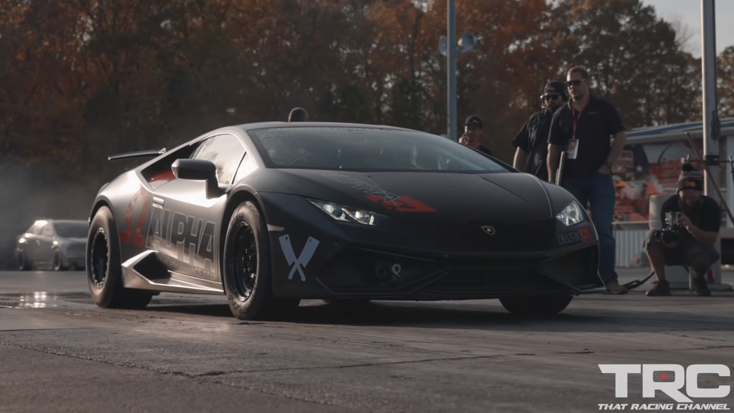 photo of Monster 1,800-HP Lamborghini Nearly Go Airborne During Drag Race image
