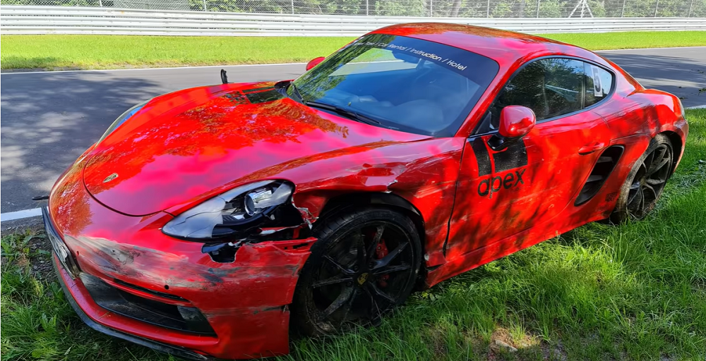 718 Cayman GTS is totaled
