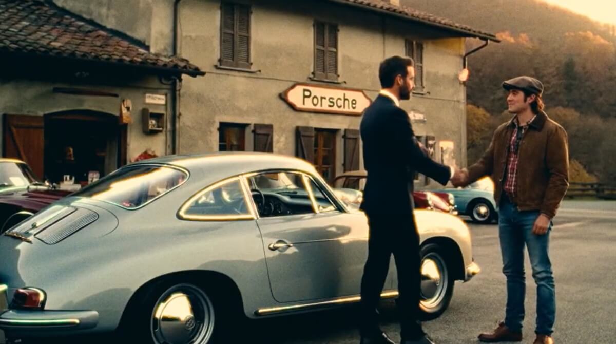 A Porsche video with AI content.