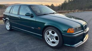 Front 3/4 view of BMW 3 Series E36 Touring Wagon with M3 Powertrain Swap