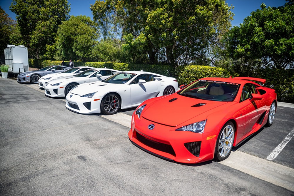 Lexus LFA models parked at Roar of Angels
