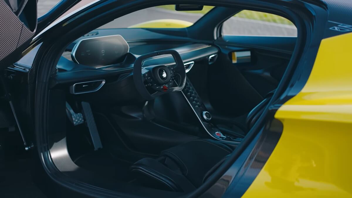 The interior of a Lotus Evija. 