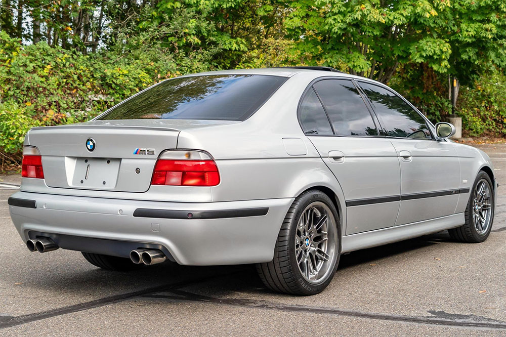 E39 BMW M5 Sedan Manual Transmission Cars and Bids Rear Three Quarter