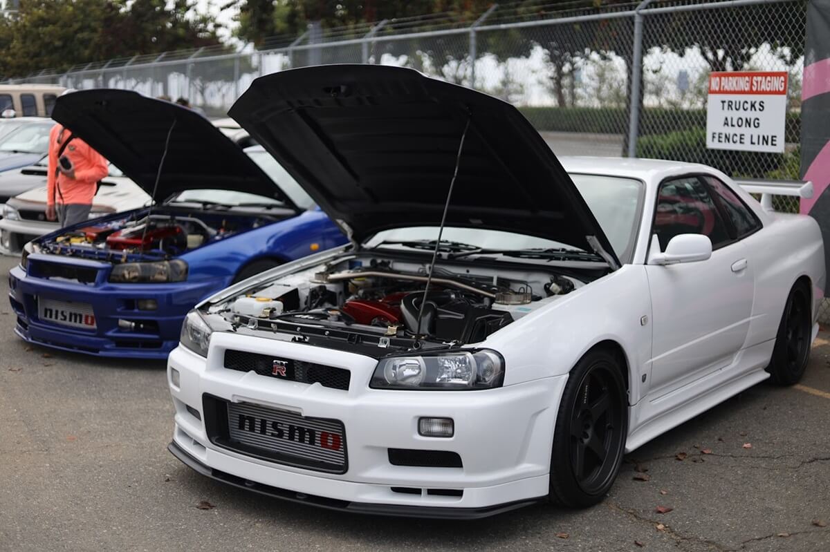 Nissan R34 Skylines at RADwood 2025.